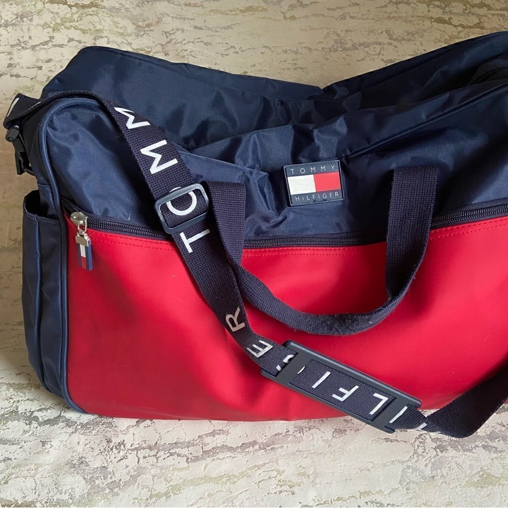 Tommy Hilfiger Duffle bag Color block logo Y2K 90s